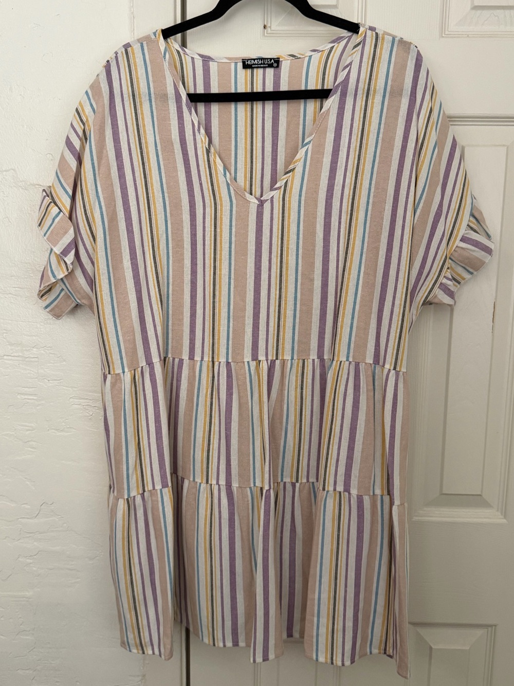 Heimish Pastel Striped Babydoll Top - 3X